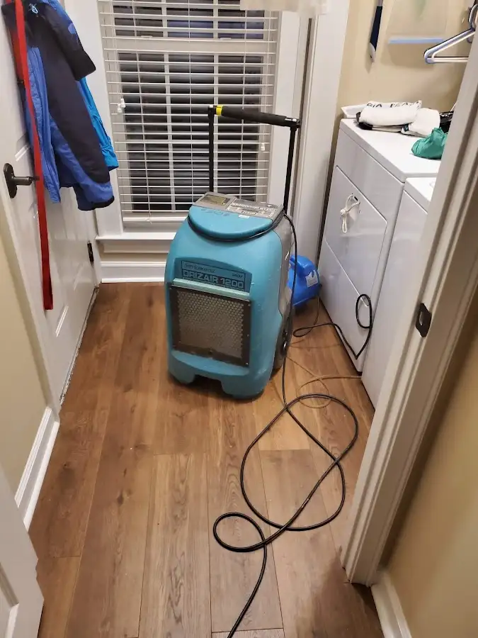 Commercial dehumidifier deployed for Flood Damage Cleanup in Gaithersburg